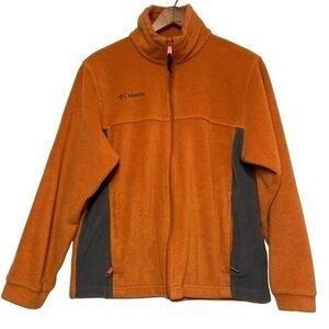 Columbia Sportswear Youth Orange and Grey Fleece Zip Up Jacket Youth size 14/16